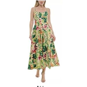 Taylor Fit & Flare XL Dress with Pockets Tropical Resort Wear